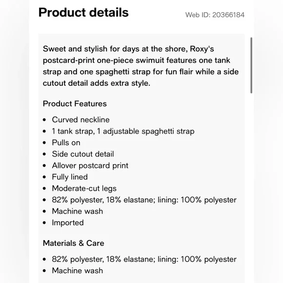 Roxy Love Roxy Sling One-Piece Swimsuit - Picture 9 of 9